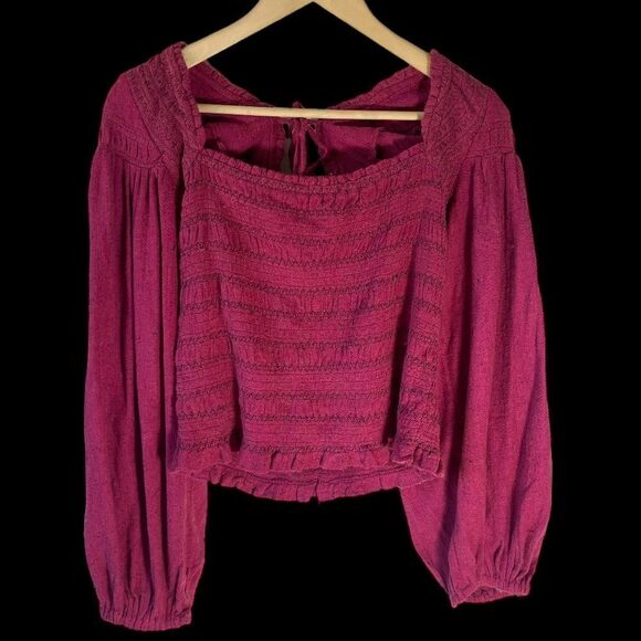 Free People NWT Maggie Rose Hypnotic Embroidered Top Sz L - Picture 2 of 11